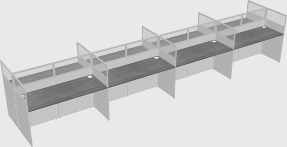 Shared rectangular cubicle