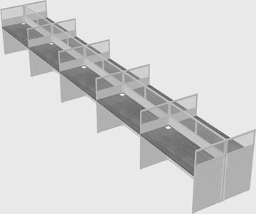 Shared rectangular cubicle