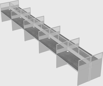 Shared rectangular cubicle