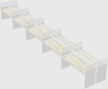 Shared rectangular cubicle