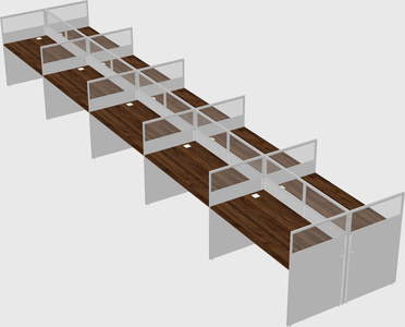 Shared rectangular cubicle
