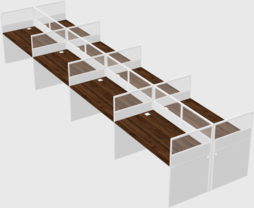 Shared rectangular cubicle