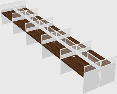 Shared rectangular cubicle