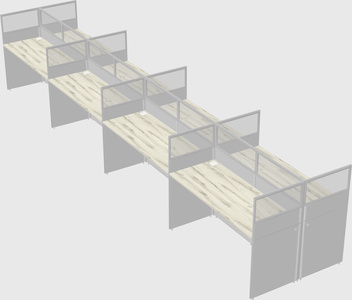 Shared rectangular cubicle
