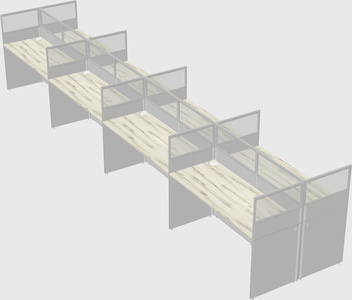 Shared rectangular cubicle