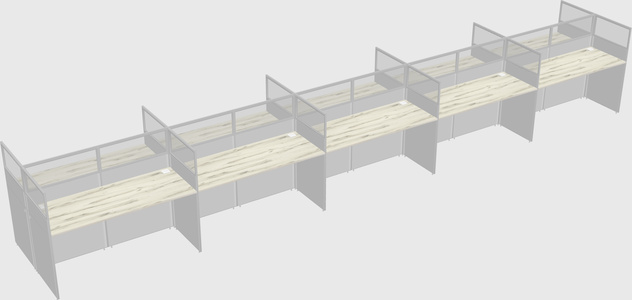 Shared rectangular cubicle