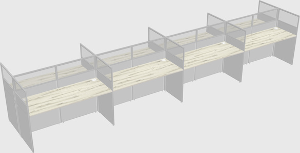 Shared rectangular cubicle