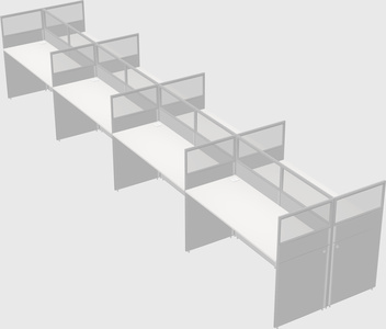 Shared rectangular cubicle