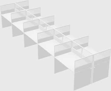 Shared rectangular cubicle