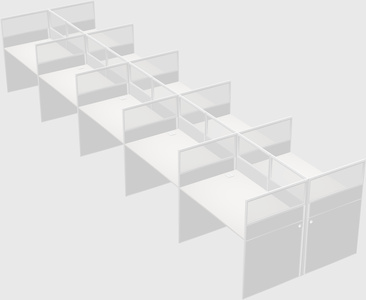 Shared rectangular cubicle