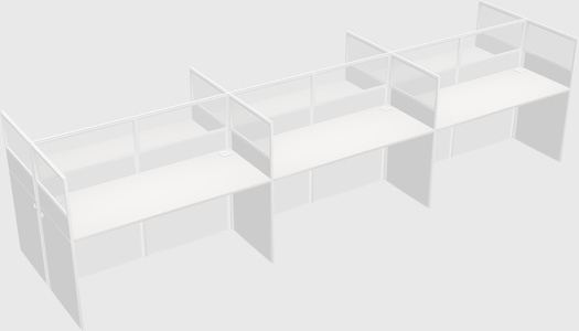 Shared rectangular cubicle