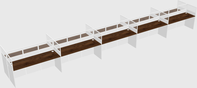 Shared rectangular cubicle