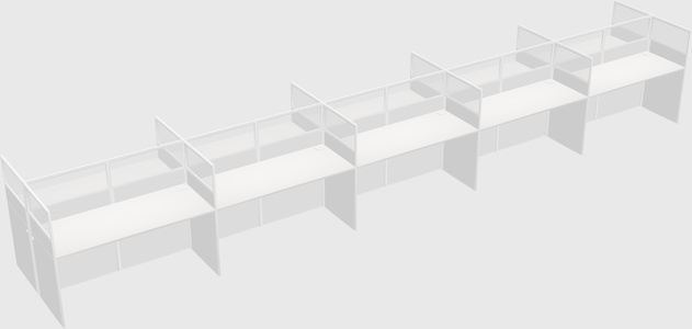 Shared rectangular cubicle
