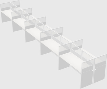 Shared rectangular cubicle