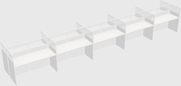 Shared rectangular cubicle