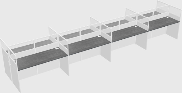 Shared rectangular cubicle