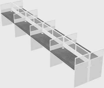 Shared rectangular cubicle