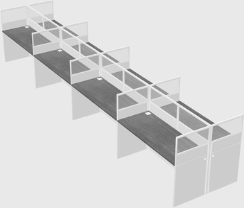 Shared rectangular cubicle
