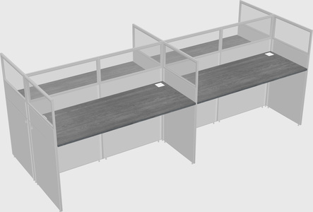 Shared rectangular cubicle