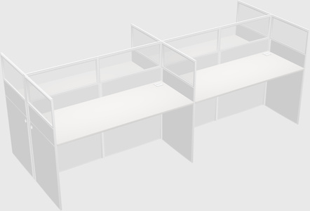 Shared rectangular cubicle