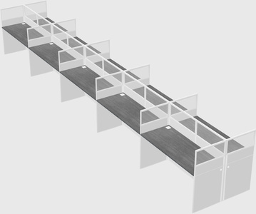 Shared rectangular cubicle