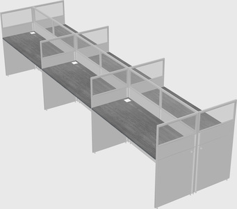 Shared rectangular cubicle