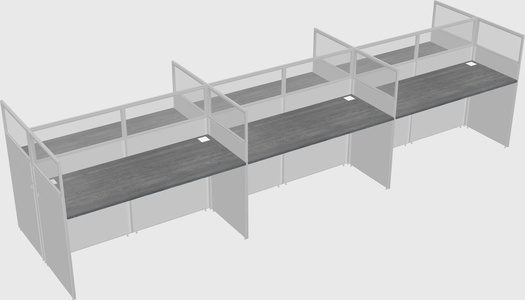 Shared rectangular cubicle