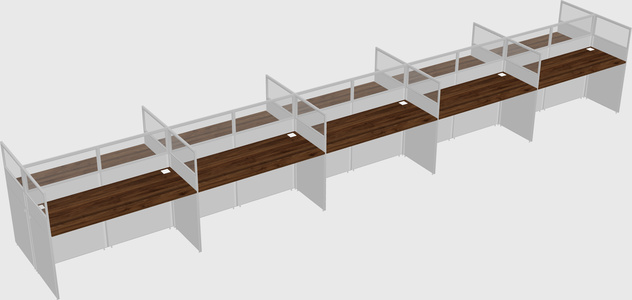 Shared rectangular cubicle