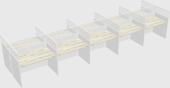 Shared rectangular cubicle