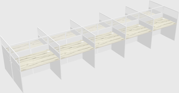 Shared rectangular cubicle