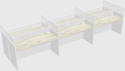 Shared rectangular cubicle