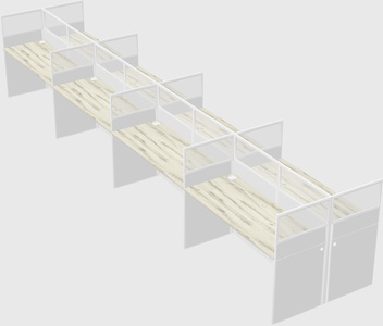 Shared rectangular cubicle