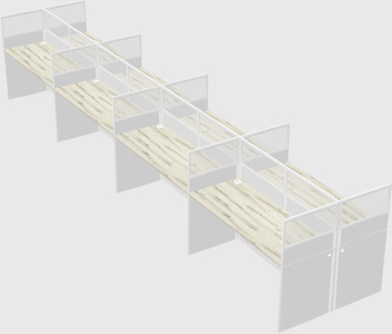 Shared rectangular cubicle