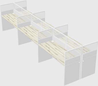 Shared rectangular cubicle