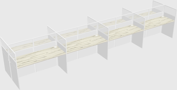 Shared rectangular cubicle