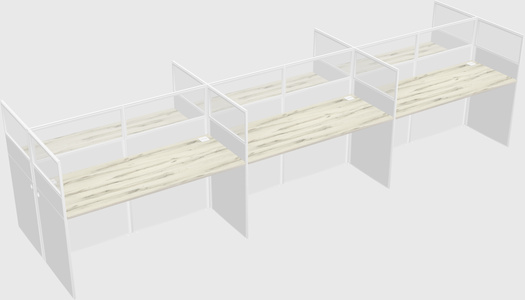 Shared rectangular cubicle