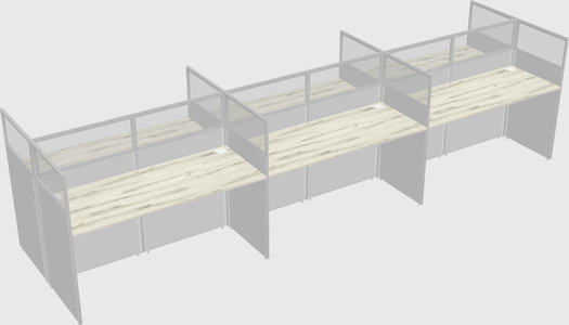 Shared rectangular cubicle