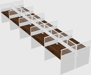 Shared rectangular cubicle