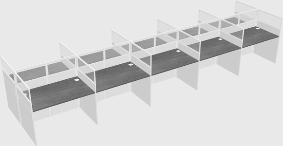 Shared rectangular cubicle