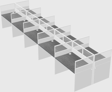 Shared rectangular cubicle