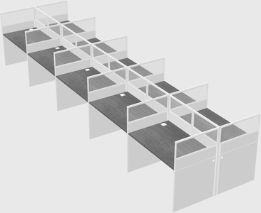 Shared rectangular cubicle