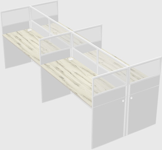 Shared rectangular cubicle