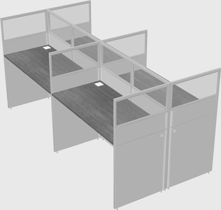 Shared rectangular cubicle
