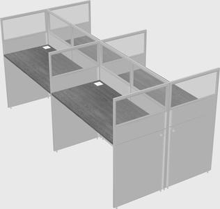 Shared rectangular cubicle