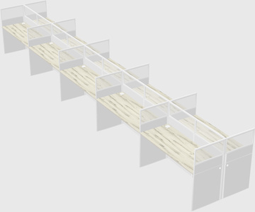 Shared rectangular cubicle