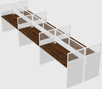 Shared rectangular cubicle