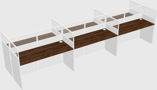 Shared rectangular cubicle