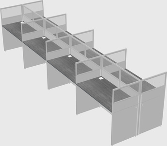 Shared rectangular cubicle