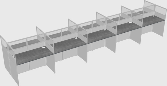 Shared rectangular cubicle