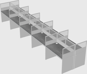 Shared rectangular cubicle